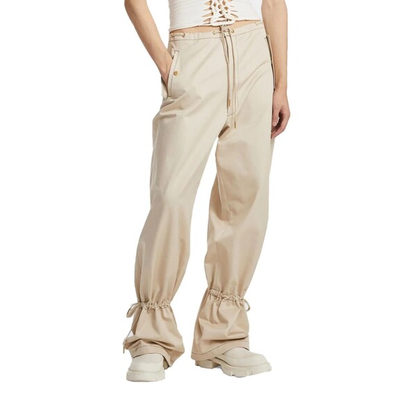 DION LEE Eyelet Tie Parachute Pant Cargo Straight Leg Chalk White Medium Y2K NEW - Picture 15 of 16